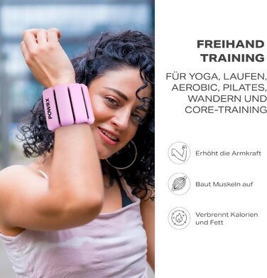 Ваги для зап'ястя PowrX для чоловіків: високоякісний силікон, нержавіюча сталь, зручні, легкі в очищенні, стійкі до поту та запаху, для фітнесу, тренувань, подорожей - Білий Рожевий