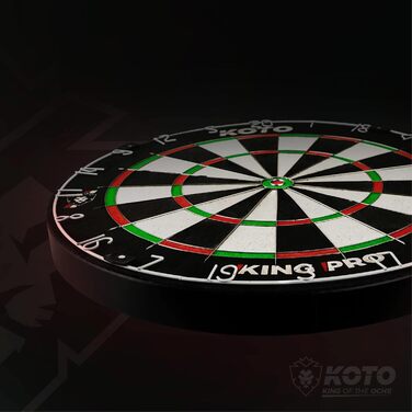Професійна дартс-мішень KOTO King Pro, офіційний турнірний розмір, африканський сизаль і щетина, тонкий дріт, безскобочна конструкція