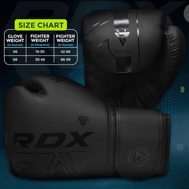 Дитячі боксерські рукавички RDX для муай-тай, кікбоксингу та MMA, 6oz, чорні, штучна шкіра Maya Hide, для спарингів і тренувань, карате, рукавички для боксерського мішка