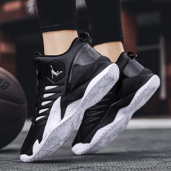 Кросівки баскетбольні чоловічі/жіночі, спортивні, для ходьби, легкі, чорні, з антиковзкою підошвою, зносостійкі