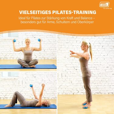 Сет з 2 тонізуючих м'ячів SISSEL Pilates 900 г, для балансу та сили, універсальні для тренування рук, плечей та верхньої частини тіла, компактні, ефективні, колір