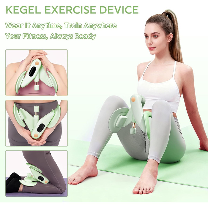 Тренер для впрас для тазового дна для жінок, обладнання для тренування тазового дна, безпечний обертання на 360°, плавне регулювання ваги 7-16 кг, обладнання для фітнесу для дому, зелений, без лічильника