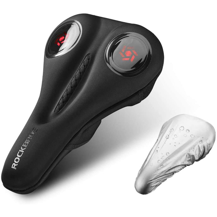 Накидка на сідло велосипедне ROCKBROS з гелевою подушкою, вузька, дихаюча, 28*17см, червоно-синій колір, для MTB, шосе, електровелосипеда