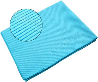 Рушник для фітнесу YUMUVE 125x50 см - спортивний рушник з покриттям для обладнання - неслизький & швидковисихаючий - мікрофібра, рифлена тканина - ідеально для спортзалу, тренажерного залу, йоги, тренувань - 5 кольорів (синій)