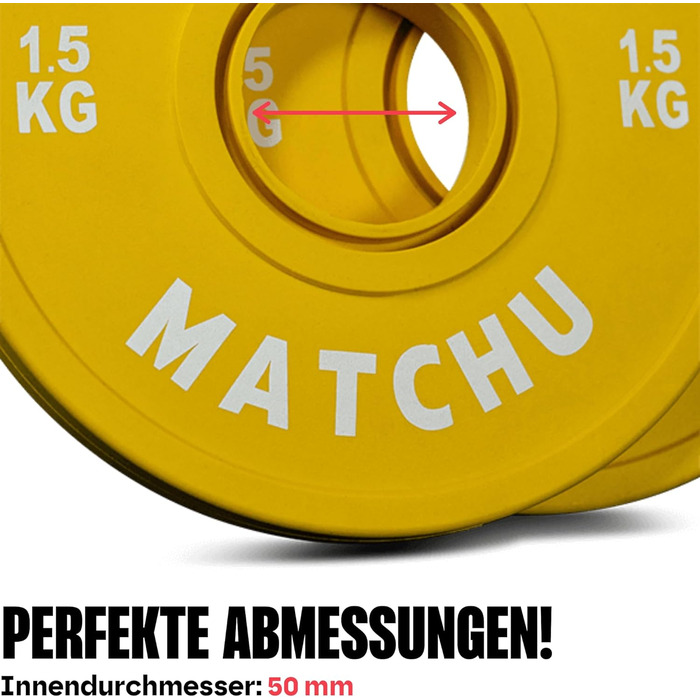 Фракційні диски Matchu Sports 0,25–2,5 кг, набір 2 шт, сталь з гумовим покриттям, діаметр 50 мм для штанги