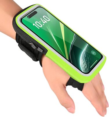 Спортивний рукав для телефону на руку (2-в-1) - зелений, для iPhone 16/15/14/13 Pro Max, Huawei P50 Pro/P40, 6.9 дюймів