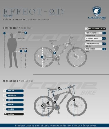 Гірський велосипед Licorne Effect Premium, алюмінієва рама, дискові гальма, 21 швидкість, для хлопців і дівчат, 27.5 дюйма, чорний/лайм