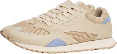 Чоловічі кросівки Tommy Hilfiger Runner New Eva Mix зі шкіри, колір Khaki Sandalwood, розмір 46 EU