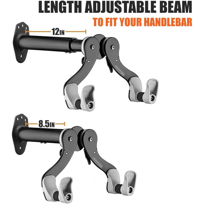 Кріплення для велосипеда Ibera на стіну, горизонтальне, регульоване, для дому/гаража, 45°