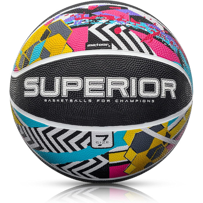 Дитячий баскетбольний м'яч meteor® Dribble Mini, розмір 7, м'який з рельєфною поверхнею, для тренувань, абстрактний дизайн