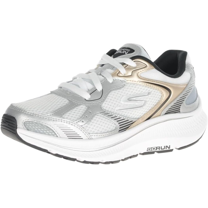Кросівки Skechers Go Run Consistent 2.0 Volt для жінок, 39 EU, білі зі срібляними вставками, шкіряні