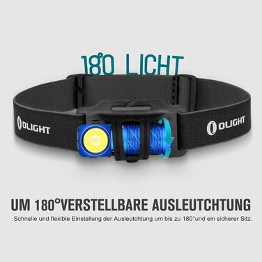 Ліхтар налобний Olight Perun 2 Mini 1100 люмен, USB, червоне світло, 5 режимів, водонепроникний, для кемпінгу та надзвичайних ситуацій