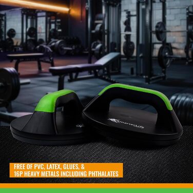 Підставки для віджимань обертаються, з неслизькою ручкою – великі ручки для максимального комфорту, 66306 – плавне обертання усуває напругу в зап'ястях – ідеально підходять для чоловіків та жінок, фітнес-тренування, P90x, Crossfit