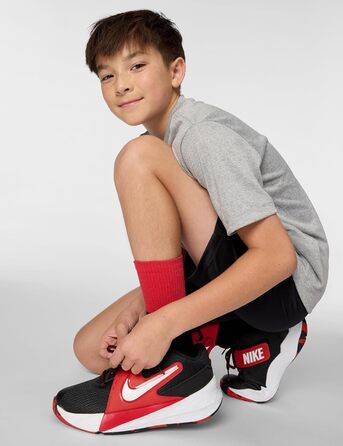 Кросівки баскетбольні Nike Team Hustle D 12 для дітей та дорослих, чорно-білі, червоні, 39 EU