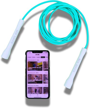 Стрибкове канат Elevate Speed Rope MAX: професійний, міцний PVC з нейлоновою серцевиною, 5 мм, до 3 метрів, турквоаз