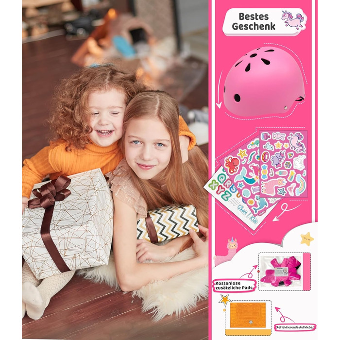 Дитячий велосипедний шолом Simply Kids з наліпками, сертифікований CPSC та CE, для скейтборду, велосипеда, самоката, для хлопчиків і дівчаток, розміри 46-52, 52-58 см, від 2 років