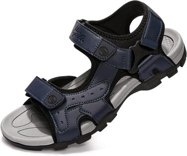 Чоловічі сандалії HEVA Leder Outdoor Sport Trekking Wander (44 EU, Nebel Blau)