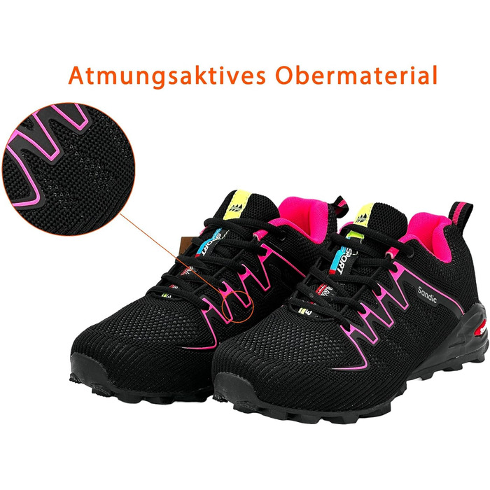 Чоловічі та жіночі трекінгові кросівки для хайкінгу та бігу, зручні кросівки для активного відпочинку, чорно-зелені (36 EU, чорний фуксія)