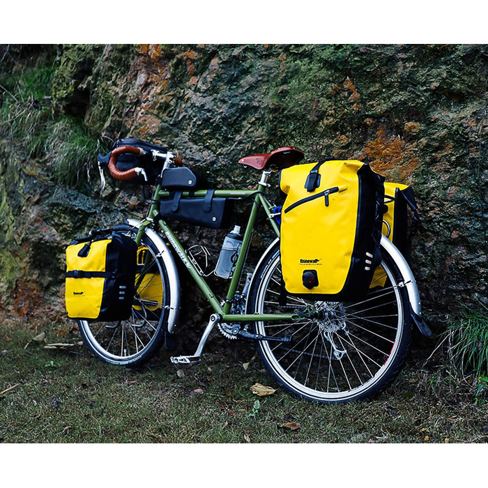 Велосипедна сумка Rhinowalk 20 л, водонепроникна, TPU, міцна, на багажник, для MTB, жовта