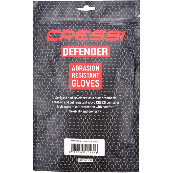 Рукавички Cressi Defender Black 2mm для дайвінгу з Dyneema/HPPE
