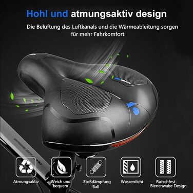 Велосипедне сідло Lachesis: комфортне, гелеве, з гелевою подушкою, для чоловіків та жінок, підходить для гірських, шосейних та трекінгових велосипедів, блакитне