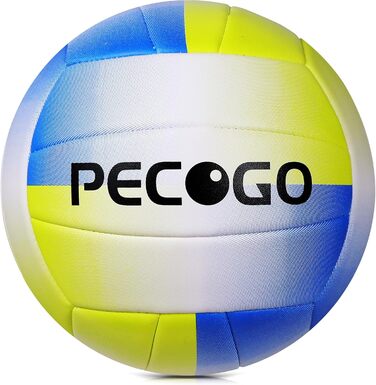 Волейбольний м'яч PECOGO розмір 5 з PU шкіри, м'який, для залу та вулиці, тренування та гра, для початківців, підлітків та дорослих