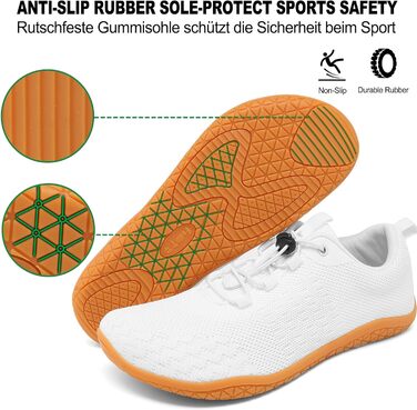 Geweo Взуття для пішохідних прогулянок без шкарпеток: зручні кросівки для жінок та чоловіків з широкою передньою частиною, легкі спортивні черевики для фітнесу, джогінгу, трекінгу, туризму. Розміри 37-47 EU, Zero-Drop підошва. Унісекс.