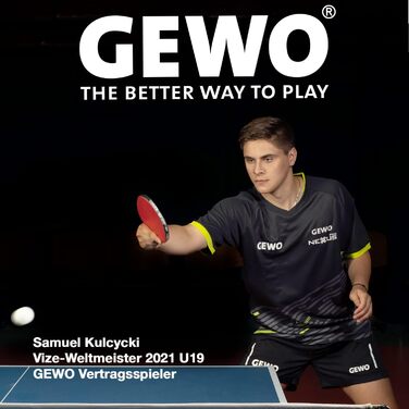 GEWO PS Blast Power – професійна ракетка для настільного тенісу, ITTF, універсальна, накладка Thunderball 2, 1,8 мм, висока обертальність, конкавна ручка