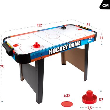 Кольоровий стіл для хокею на повітрі ColorBaby 85330, розмір 122 x 61 см, 122 x 61 x 75 см