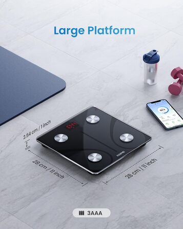 Інтелектуальна вага RENPHO з аналізом складу тіла, Bluetooth, до 180 кг, чорна