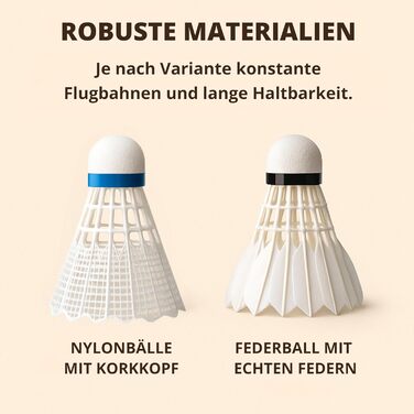 Набір для бадмінтону BEST SPORTING - 6 турнірних м'ячів (Нейлон, середня швидкість)