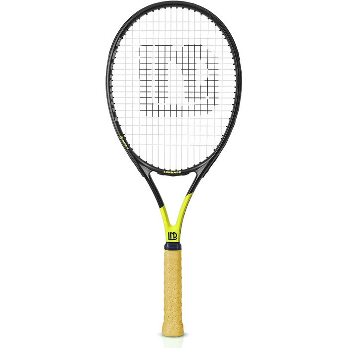 Тенісний ракети для дорослих, 27 дюймів, легкі, з чохлом, підходять для жінок та чоловіків, початківців та досвідчених гравців, чорно-жовті