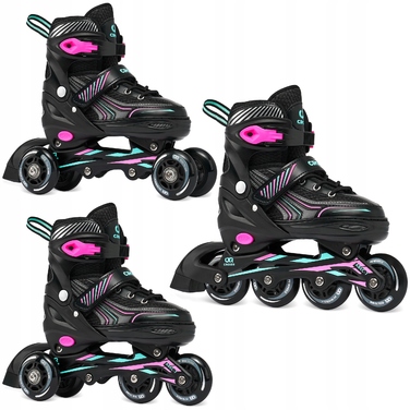 Роликові ковзани 3в1 Croxer Optima, регульовані, Mint/Pink, розмір 35-38