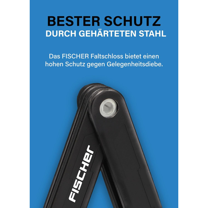 Замок велосипедний складний Fischer PROTEC PLUS FN110, 110 см, 2 ключі
