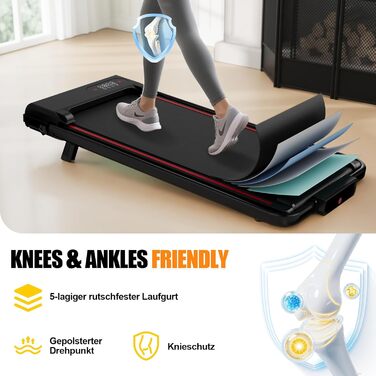 Біговий доріжка HomeFitnessCode з нахилом для дому - Walkpad з регулюванням кута, електрична, 1-8 км/год, міні, складана, чорна, 90 см