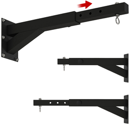 Кріплення для боксерського мішка SPORTNOW, 5-рівневе регулювання висоти, монтаж на стіну, витримує до 60 кг, сталь, чорний