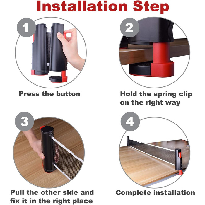 Сітка для настільного тенісу Sportout, регульована, знімні, для всіх типів столів, 170x19 см (сіра)