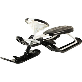 Санки Stiga Snowracer Curve GT з кермом і амортизатором для дітей та дорослих, чорні/білі, 120x55x40 см