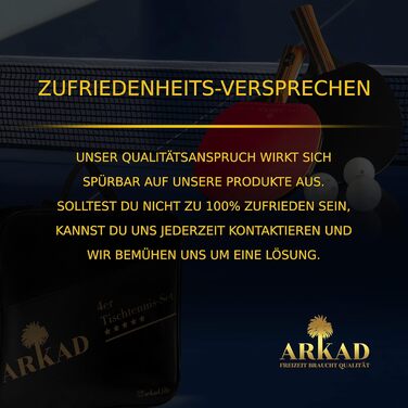 Набір для настільного тенісу ARKAD [Преміум] • Комплект з ракетками, м'ячами та чохлом • Набір для настільного тенісу з міцним хватом (2 шт.)