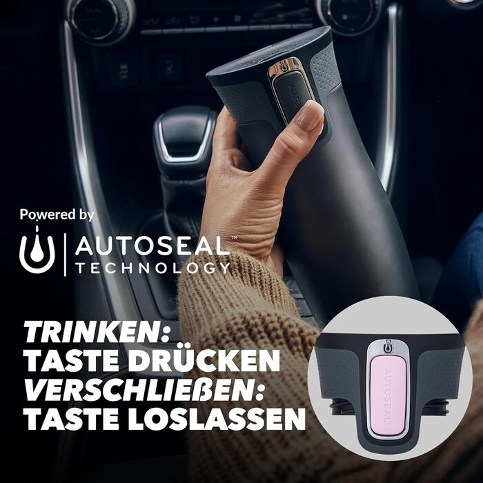 Термокружка Contigo West Loop Autoseal 470 мл, рожевий (Millennial Pink) - неіржавіюча сталь, для подорожей, кави з автозакриттям