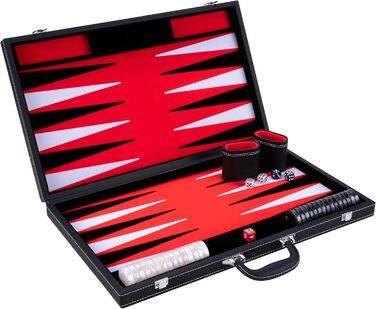 Набір для гри в нарди Engelhart Deluxe 54 см - високоякісні матеріали, нарди з кейсом, кубики та стаканчики