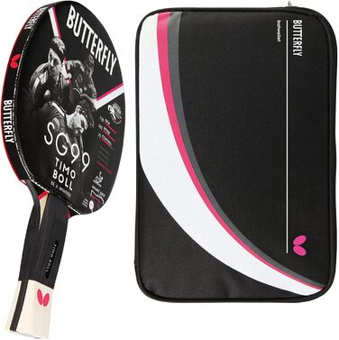 Настільний тенісний ракетка Butterfly Timo Boll SG99, професійна, ITTF, анатомічна ручка, накладка Wakaba, чохол DC2