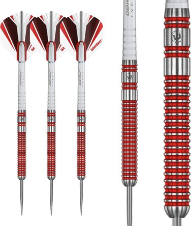 Дротики WINMAU Overdrive із вольфраму, сталевий наконечник, з призмовими крилами та держателями