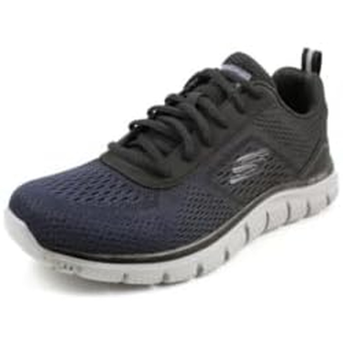 Чоловічі кросівки Skechers Track Ripkent (42.5 EU, Wide Fit), темно-сині з чорною обробкою, сітчасті