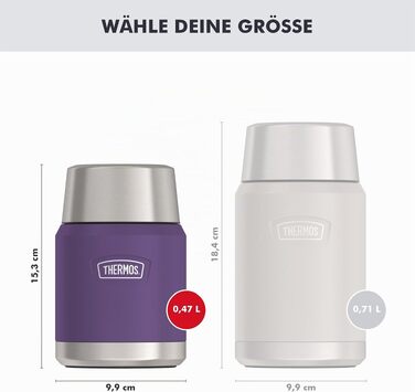 Термос для їжі Thermos ICON, 0.47 л, матовий сливовий (Plum Mat) — зберігає тепло до 14 годин