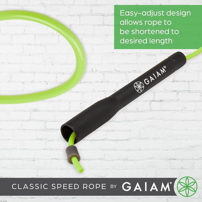 Спортивний скакалка Gaiam Classic Speed Rope для фітнесу та кардіо, регульована, легка та стійка до заплутування, для жінок та чоловіків
