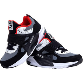 Дитячі спортивні кросівки для занять у залі: дихаючі, легкі, для бігу та активного відпочинку, чорно-червоні, 34 EU