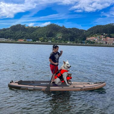 WOWSEA SUP дошка надувна гоночна 426/385 см, з кріпленням для камери, для змагань та відпочинку (пісочний)