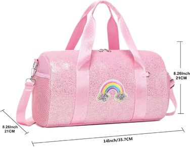 Дитяча танцювальна сумка Jumpopack з блискітками, райдужна, для балету, плавання, через плече