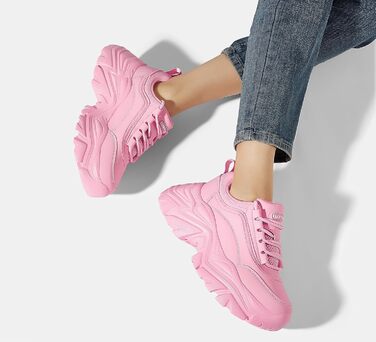 Кросівки жіночі LUCKY STEP Chunky на платформі, рожеві, 37 EU - зручні кеди на підборах